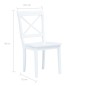 vidaXL Sillas de comedor 6 unidades madera maciza de caucho blanco