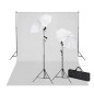 vidaXL Kit de estudio telón fondo blanco 600x300 cm y luces vidaXL Kit de estudio telón fondo blanco 600x300 cm y luces