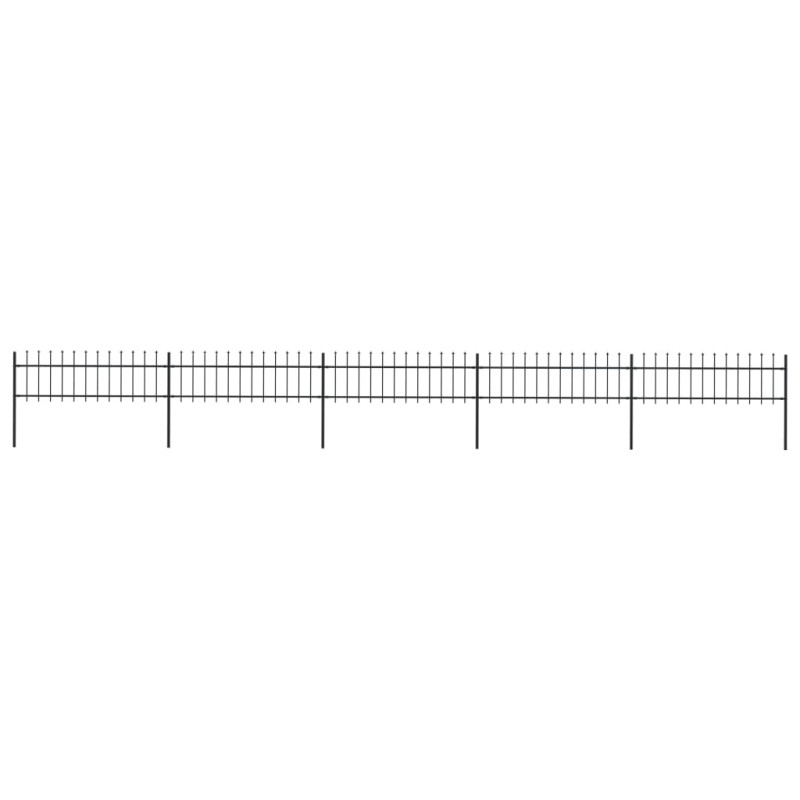 vidaXL Valla de jardín con puntas de lanza acero negro 8,5x0,6 m vidaXL Valla de jardín con puntas de lanza acero negro 8,5x0,6 m