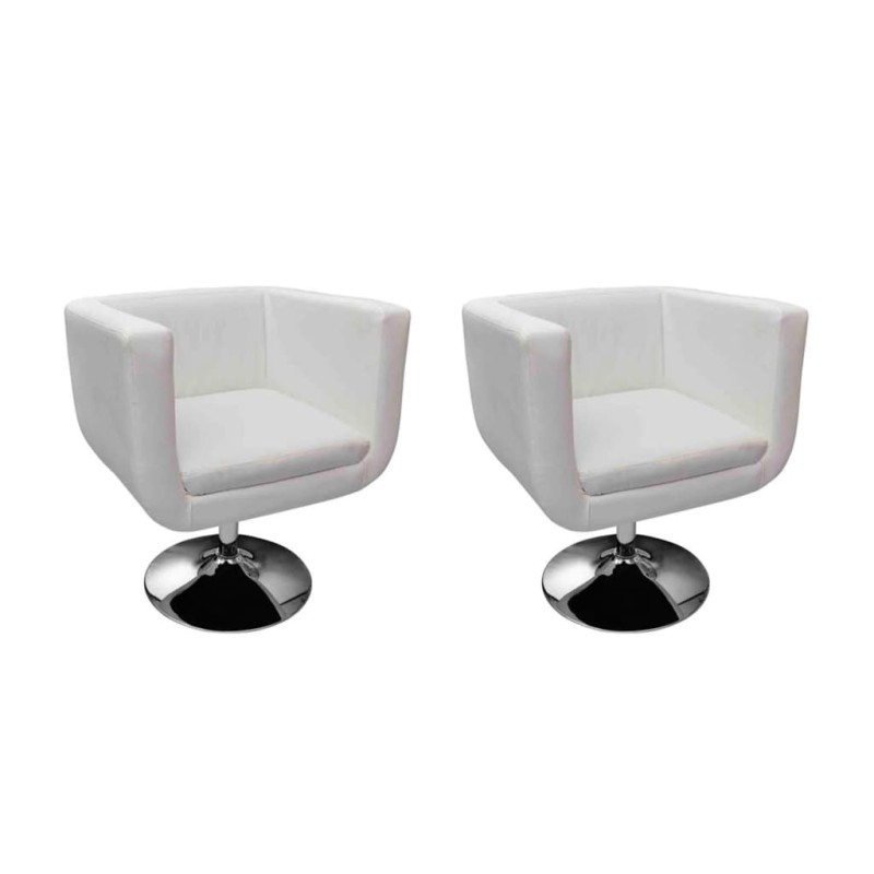 vidaXL Taburetes de cocina 2 unidades cuero artificial blanco vidaXL Taburetes de cocina 2 unidades cuero artificial blanco