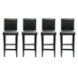 vidaXL Taburetes de cocina 4 unidades cuero artificial negro vidaXL Taburetes de cocina 4 unidades cuero artificial negro