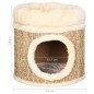 vidaXL Casita para gatos de lujo con cojín hierba marina 33 cm vidaXL Casita para gatos de lujo con cojín hierba marina 33 cm