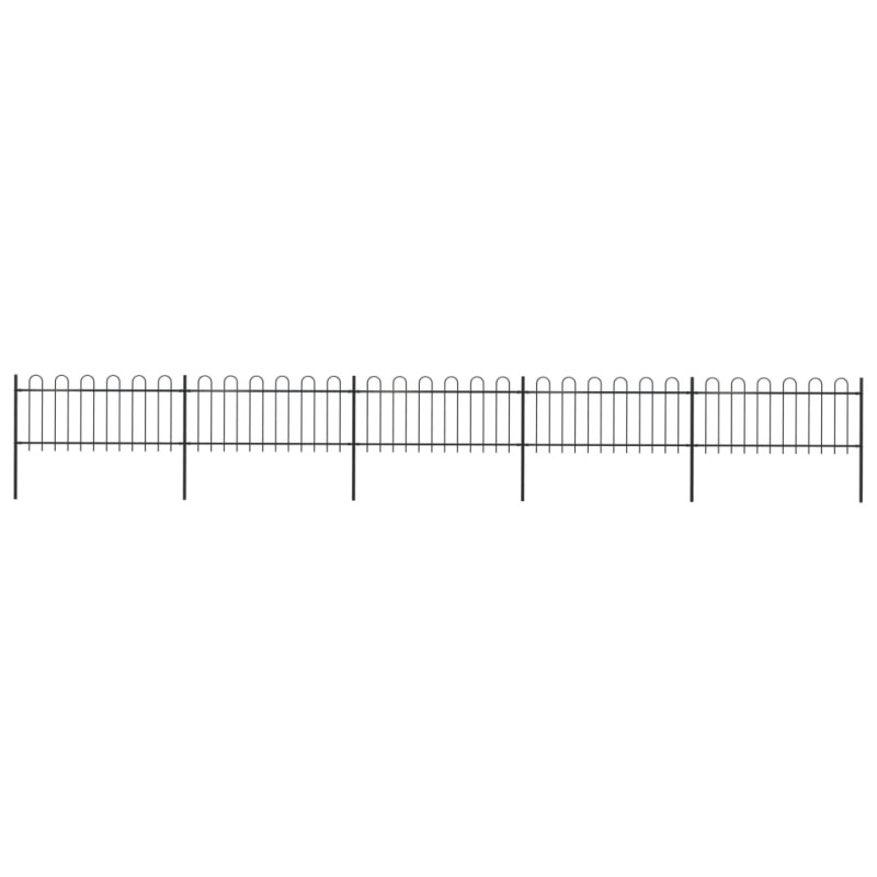 vidaXL Valla de jardín con puntas de aro acero negro 8,5x0,8 m vidaXL Valla de jardín con puntas de aro acero negro 8,5x0,8 m