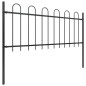 vidaXL Valla de jardín con puntas de aro acero negro 8,5x0,8 m vidaXL Valla de jardín con puntas de aro acero negro 8,5x0,8 m