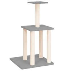 vidaXL Rascador para gatos con postes de sisal gris claro 85,5 cm