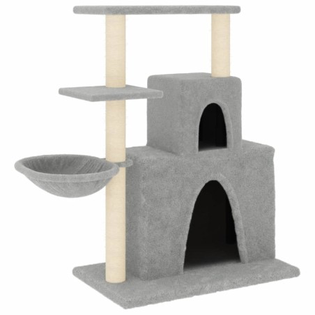 vidaXL Rascador para gatos con postes de sisal gris claro 83 cm