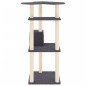 vidaXL Rascador para gatos con postes de sisal gris oscuro 123 cm vidaXL Rascador para gatos con postes de sisal gris oscuro 123 cm