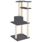 vidaXL Rascador para gatos con postes de sisal gris oscuro 123 cm vidaXL Rascador para gatos con postes de sisal gris oscuro 123 cm