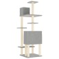 vidaXL Rascador para gatos con postes de sisal gris claro 154 cm vidaXL Rascador para gatos con postes de sisal gris claro 154 cm