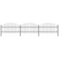 vidaXL Valla de jardín con puntas de lanza acero negro (0,75-1)x5,1 m vidaXL Valla de jardín con puntas de lanza acero negro (0,75-1)x5,1 m