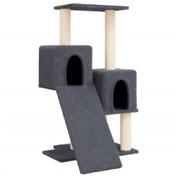 vidaXL Rascador para gatos con postes de sisal gris oscuro 82 cm