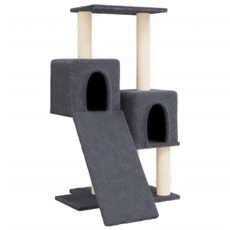 vidaXL Rascador para gatos con postes de sisal gris oscuro 82 cm