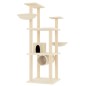vidaXL Rascador para gatos con postes de sisal color crema 141 cm vidaXL Rascador para gatos con postes de sisal color crema 141 cm