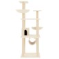 vidaXL Rascador para gatos con postes de sisal color crema 141 cm vidaXL Rascador para gatos con postes de sisal color crema 141 cm