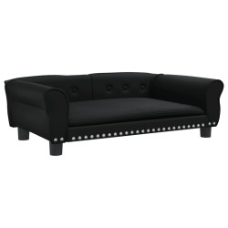 vidaXL Cama para perros de cuero sintético negra 95x55x30 cm