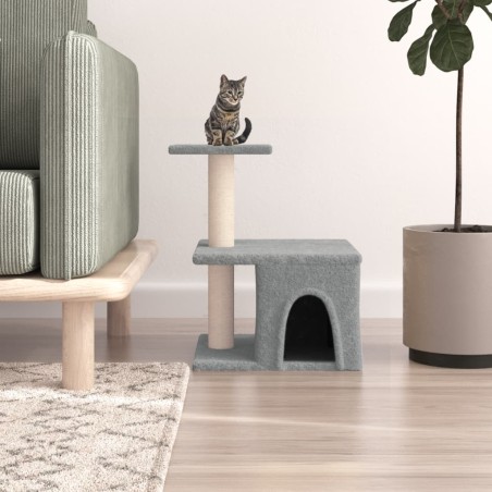 vidaXL Rascador para gatos con postes de sisal gris claro 48 cm