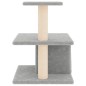 vidaXL Rascador para gatos con postes de sisal gris claro 48 cm vidaXL Rascador para gatos con postes de sisal gris claro 48 cm