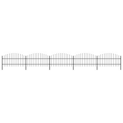 vidaXL Valla de jardín con puntas de lanza acero negro (0,75-1)x8,5 m