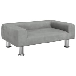 vidaXL Cama para perros de terciopelo gris claro 70x45x26,5 cm