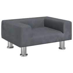 vidaXL Cama para perros de terciopelo gris oscuro 50x40x26,5 cm