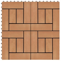 vidaXL Baldosas de porche de WPC 30x30 cm 2 m² color teca 22 unidades