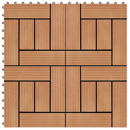 vidaXL Baldosas de porche de WPC 30x30 cm 2 m² color teca 22 unidades