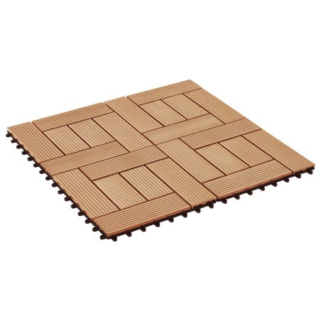 vidaXL Baldosas de porche de WPC 30x30 cm 2 m² color teca 22 unidades