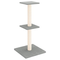 vidaXL Rascador para gatos con postes de sisal gris claro 73 cm