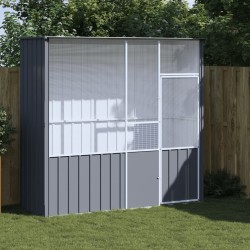 vidaXL Jaula de pájaros acero galvanizado gris antracita 215x78x200 cm