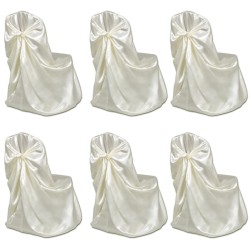 Set de 6 Fundas de color crema para sillas, banquetes y bodas