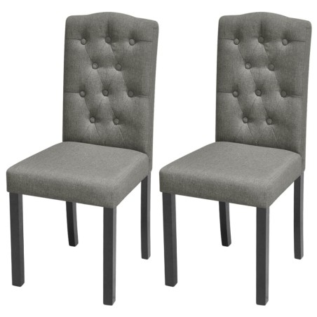 vidaXL Sillas de comedor 2 unidades tela gris