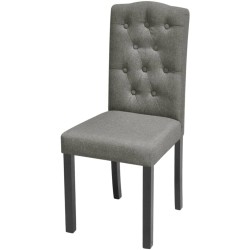 vidaXL Sillas de comedor 2 unidades tela gris