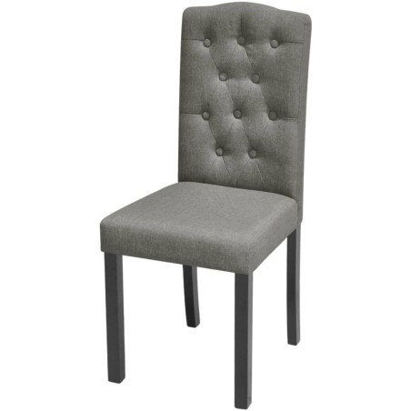 vidaXL Sillas de comedor 2 unidades tela gris