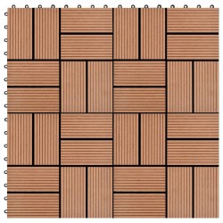 vidaXL Baldosas de porche WPC 30x30 cm 2 m² marrón 22 unidades
