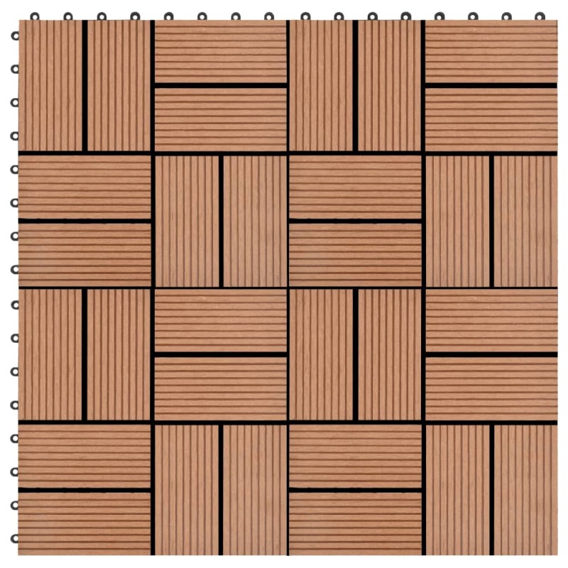 vidaXL Baldosas de porche WPC 30x30 cm 2 m² marrón 22 unidades vidaXL Baldosas de porche WPC 30x30 cm 2 m² marrón 22 unidades