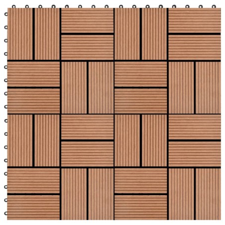 vidaXL Baldosas de porche WPC 30x30 cm 2 m² marrón 22 unidades