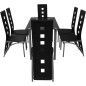 vidaXL Conjunto de comedor de siete piezas negro