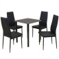 vidaXL Conjunto de mesas y sillas de comedor de cinco piezas negro vidaXL Conjunto de mesas y sillas de comedor de cinco piezas negro