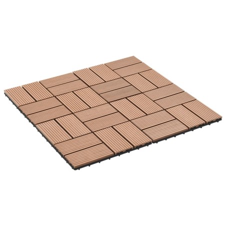 vidaXL Baldosas de porche WPC 30x30 cm 2 m² marrón 22 unidades