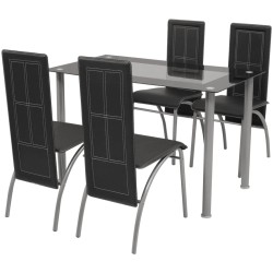 vidaXL Conjunto de comedor de cinco piezas negro