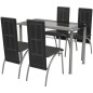 vidaXL Conjunto de comedor de cinco piezas negro vidaXL Conjunto de comedor de cinco piezas negro