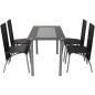 vidaXL Conjunto de comedor de cinco piezas negro vidaXL Conjunto de comedor de cinco piezas negro