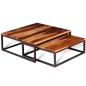 vidaXL Mesas de centro apilables 2 piezas madera de sheesham maciza vidaXL Mesas de centro apilables 2 piezas madera de sheesham maciza