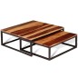 vidaXL Mesas de centro apilables 2 piezas madera de sheesham maciza vidaXL Mesas de centro apilables 2 piezas madera de sheesham maciza