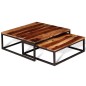 vidaXL Mesas de centro apilables 2 piezas madera de sheesham maciza vidaXL Mesas de centro apilables 2 piezas madera de sheesham maciza