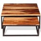 vidaXL Mesas de centro apilables 2 piezas madera de sheesham maciza vidaXL Mesas de centro apilables 2 piezas madera de sheesham maciza