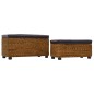 vidaXL Juego de bancos 2 piezas hierba marina marrón vidaXL Juego de bancos 2 piezas hierba marina marrón