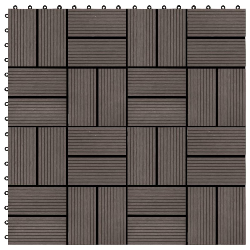 vidaXL Baldosas de porche WPC 30x30 cm 2 m² marrón oscuro 22 unidades vidaXL Baldosas de porche WPC 30x30 cm 2 m² marrón oscuro 22 unidades