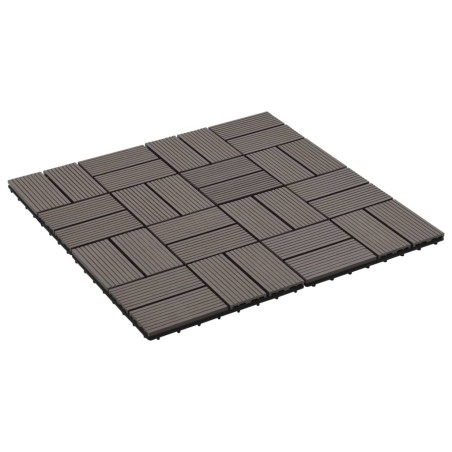 vidaXL Baldosas de porche WPC 30x30 cm 2 m² marrón oscuro 22 unidades