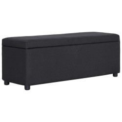 vidaXL Banco con espacio de almacenaje 116 cm poliéster negro